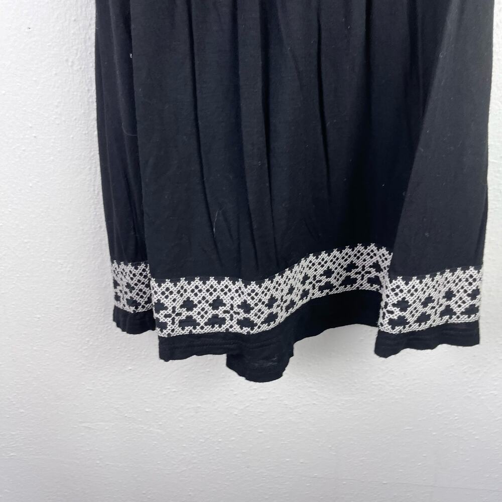 Hazel Women's Black Peasant Flowy Boho Empire Waist Strappy Tank Top Small Y2K - Picture 3 of 8